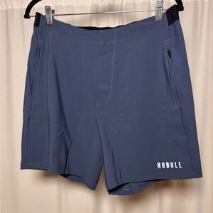 NWT Nobull Large Men’s Solid Stretch 7” Short Blue Performance Gym Shorts